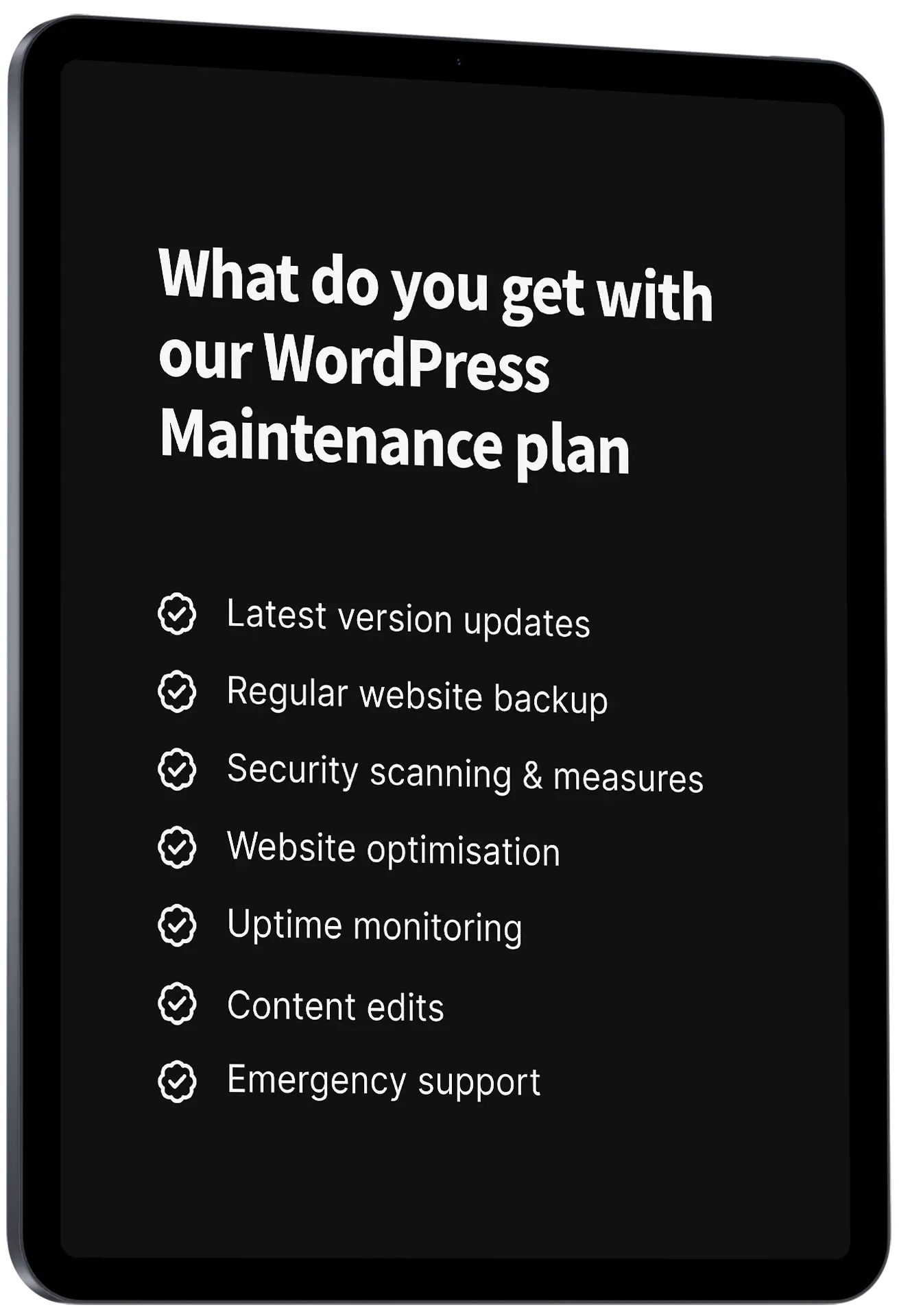 WordPress Maintenance service list